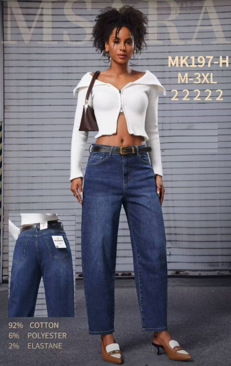 Spodnie damskie jeansy Roz M-3XL, 1 Kolor Paczka 10 szt
